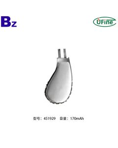 451929 170mAh 3.7V 리튬 이온 폴리머 배터리