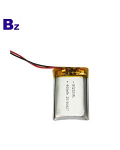 802030 400mAh 3.7V 리튬 폴리머 배터리