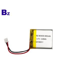 803035 800mAh 3.7V Lipo 배터리