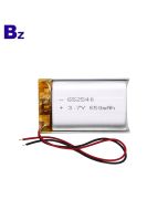 652540 650mAh 3.7V Lipo 배터리
