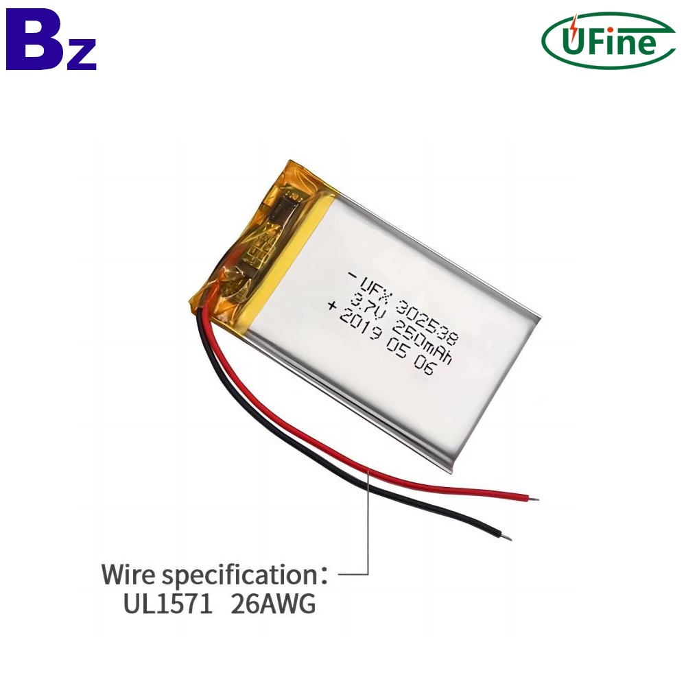 302538 3.7V 250mAh 리튬 이온 배터리