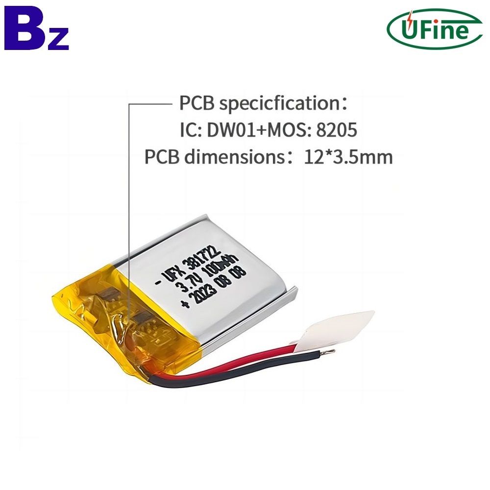 전문가 맞춤형 3.7V 100mAh Lipo 배터리