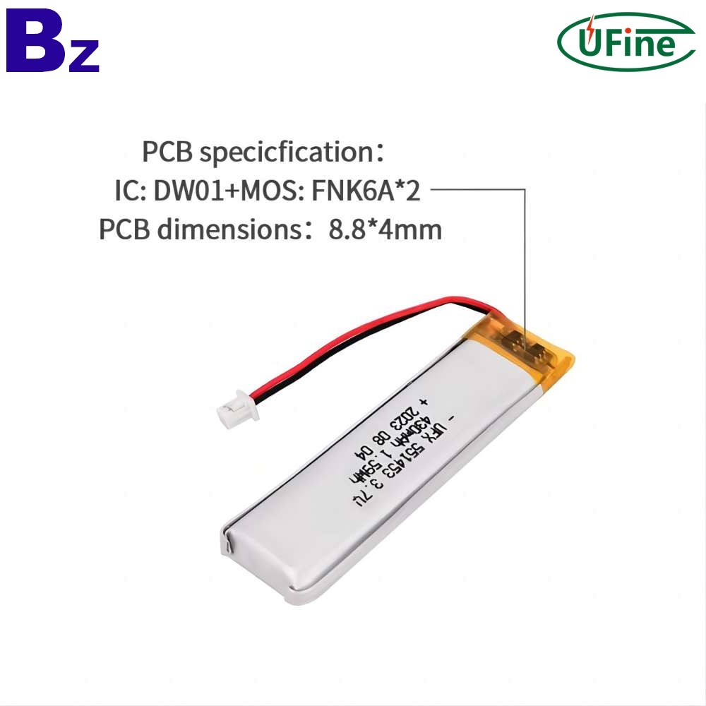 LED 조명용 430mAh Lipo 배터리