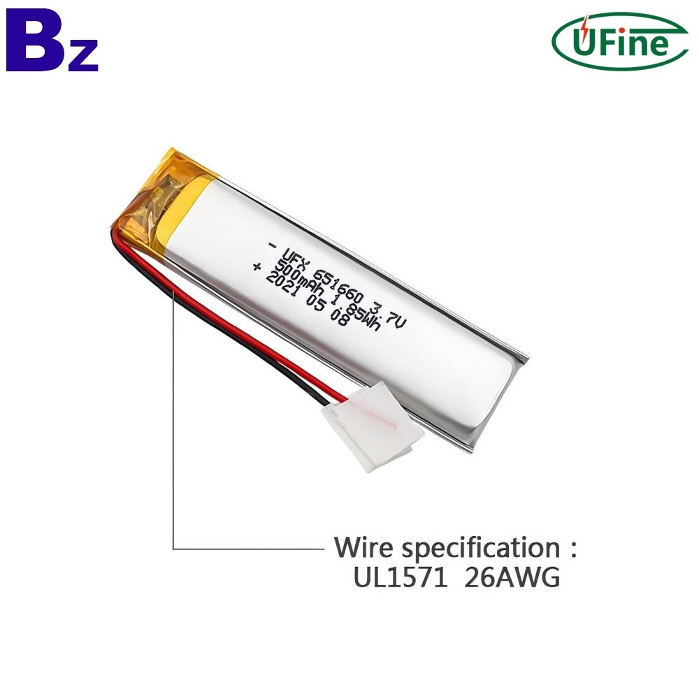 알람 시계용 3.7V 500mAh 배터리